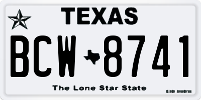 TX license plate BCW8741