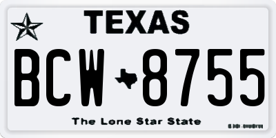 TX license plate BCW8755