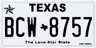 TX license plate BCW8757