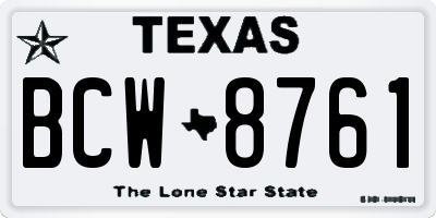 TX license plate BCW8761