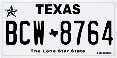 TX license plate BCW8764