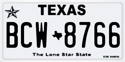 TX license plate BCW8766