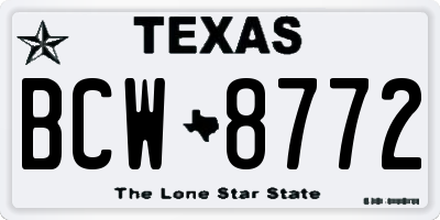 TX license plate BCW8772