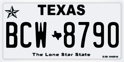 TX license plate BCW8790