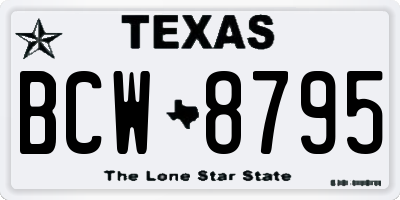 TX license plate BCW8795