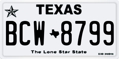 TX license plate BCW8799