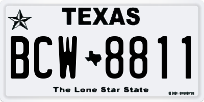 TX license plate BCW8811