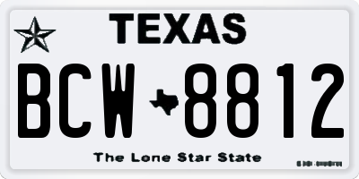 TX license plate BCW8812