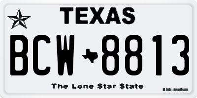 TX license plate BCW8813