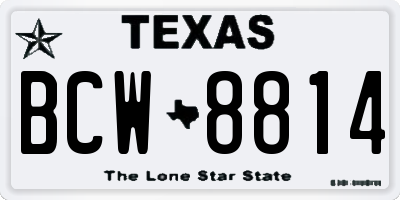 TX license plate BCW8814