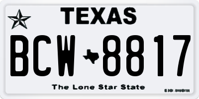 TX license plate BCW8817