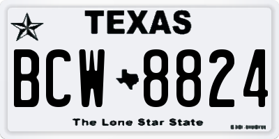 TX license plate BCW8824