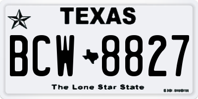 TX license plate BCW8827