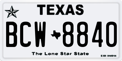 TX license plate BCW8840