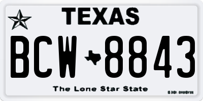 TX license plate BCW8843