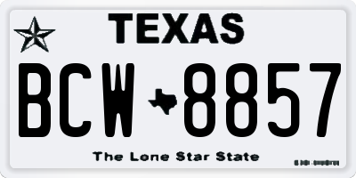 TX license plate BCW8857