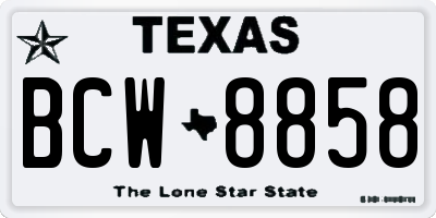 TX license plate BCW8858