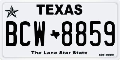 TX license plate BCW8859