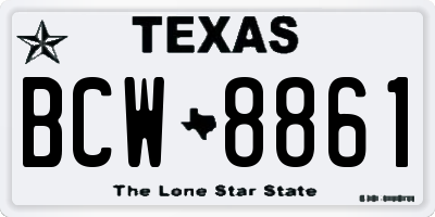 TX license plate BCW8861