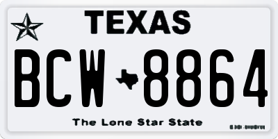 TX license plate BCW8864