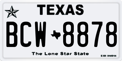 TX license plate BCW8878