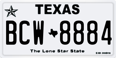 TX license plate BCW8884