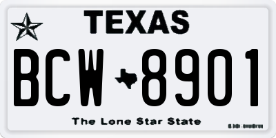 TX license plate BCW8901