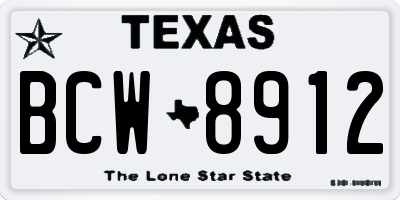 TX license plate BCW8912