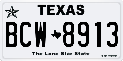 TX license plate BCW8913