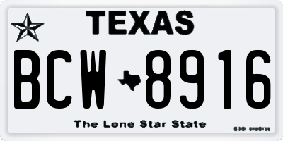 TX license plate BCW8916