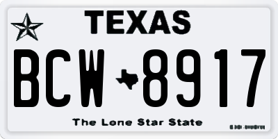 TX license plate BCW8917