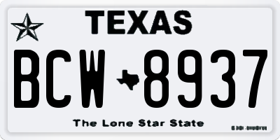 TX license plate BCW8937