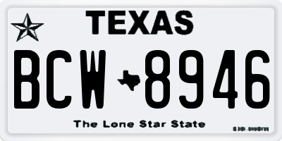 TX license plate BCW8946