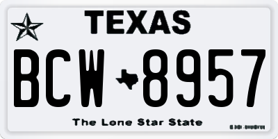 TX license plate BCW8957