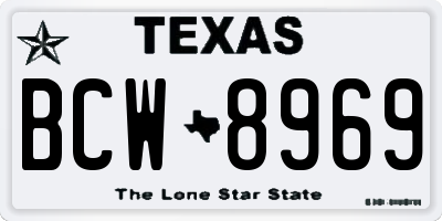 TX license plate BCW8969