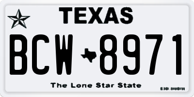 TX license plate BCW8971