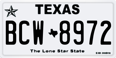 TX license plate BCW8972