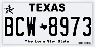TX license plate BCW8973
