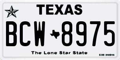 TX license plate BCW8975