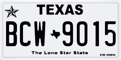 TX license plate BCW9015