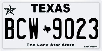 TX license plate BCW9023