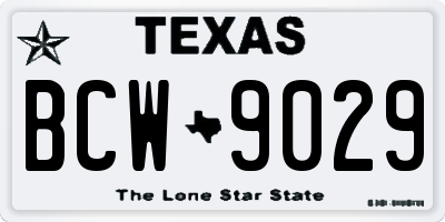 TX license plate BCW9029