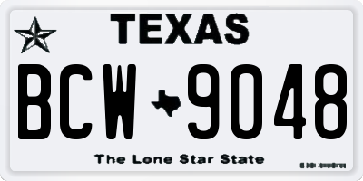 TX license plate BCW9048