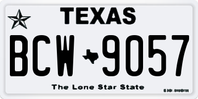TX license plate BCW9057