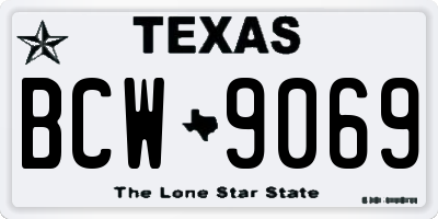 TX license plate BCW9069