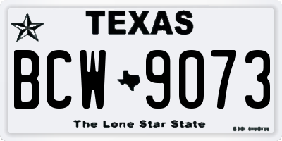 TX license plate BCW9073