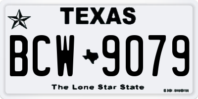 TX license plate BCW9079
