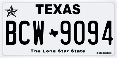 TX license plate BCW9094