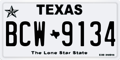 TX license plate BCW9134