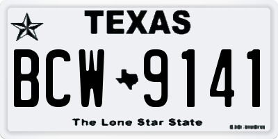 TX license plate BCW9141